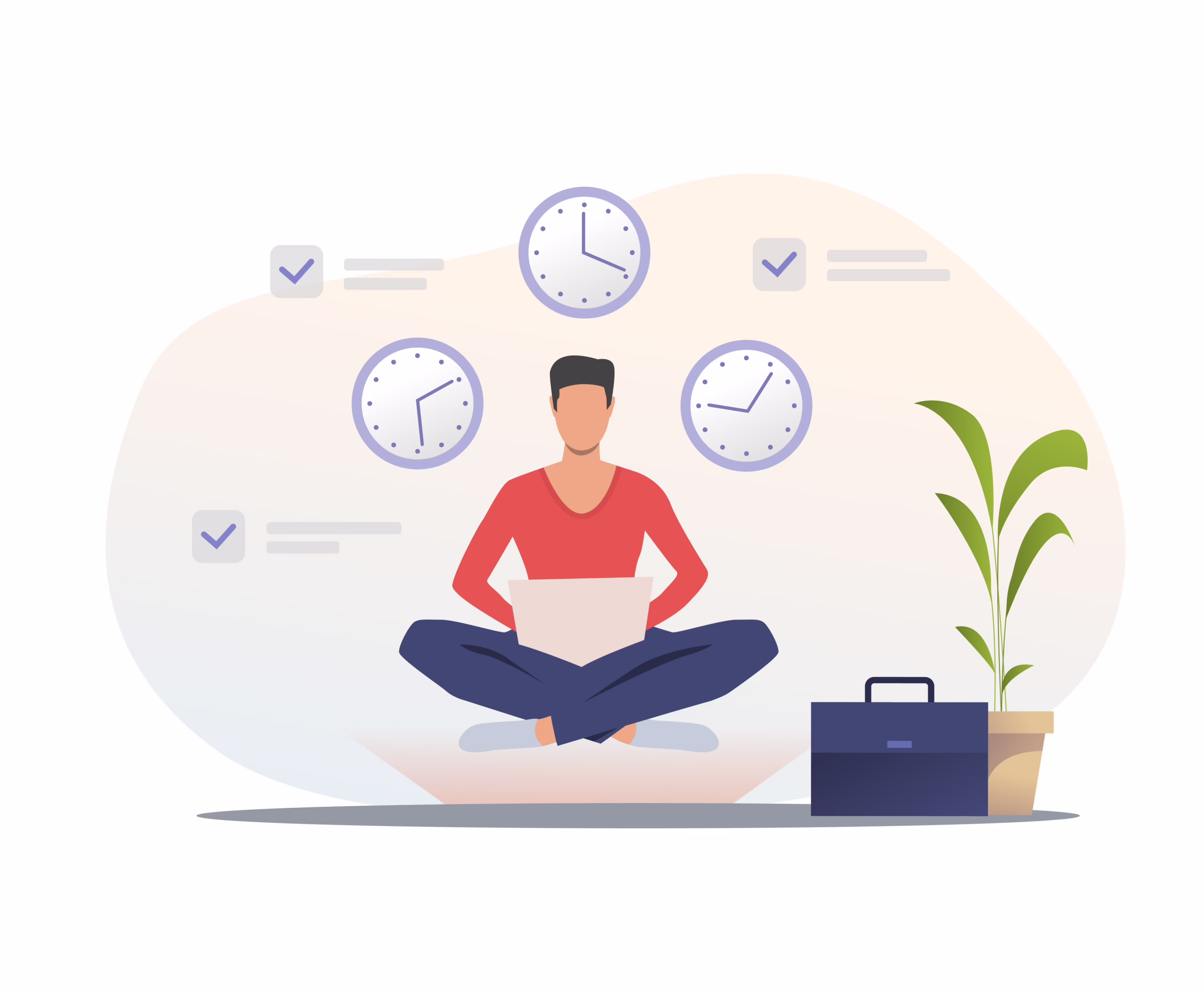 Illustration of a person working peacefully 