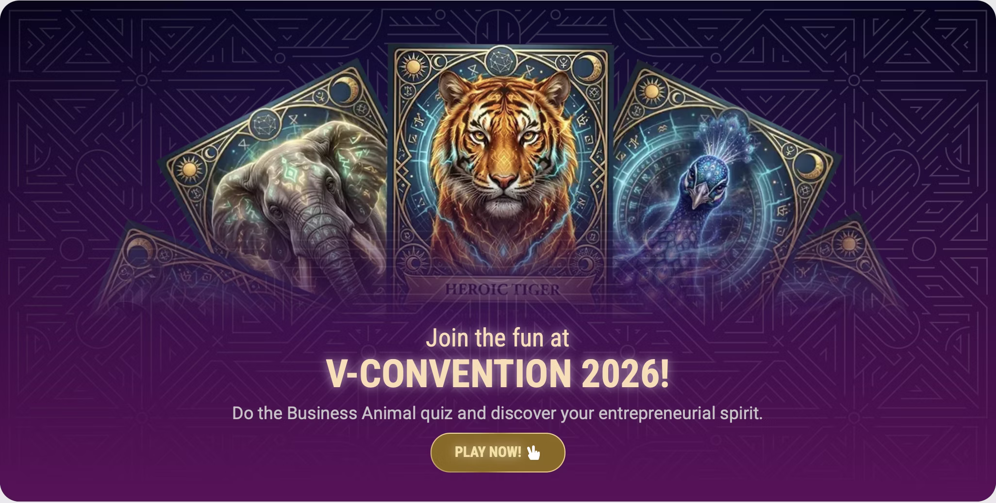 V-Convention 2026 quiz. Discover which animal best matches your personality and business style.