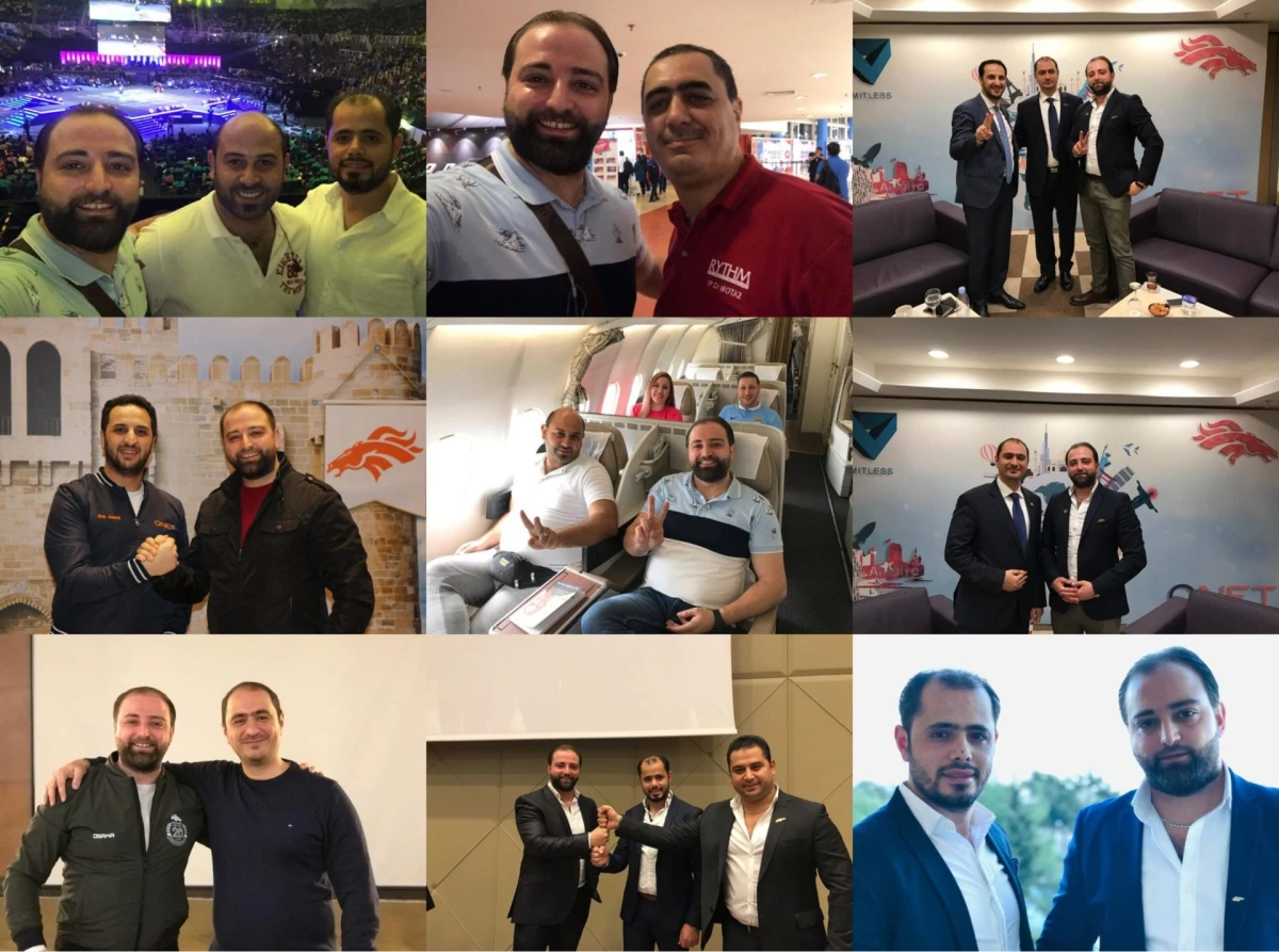 Osama Adnan posing with other QNET independent representitives