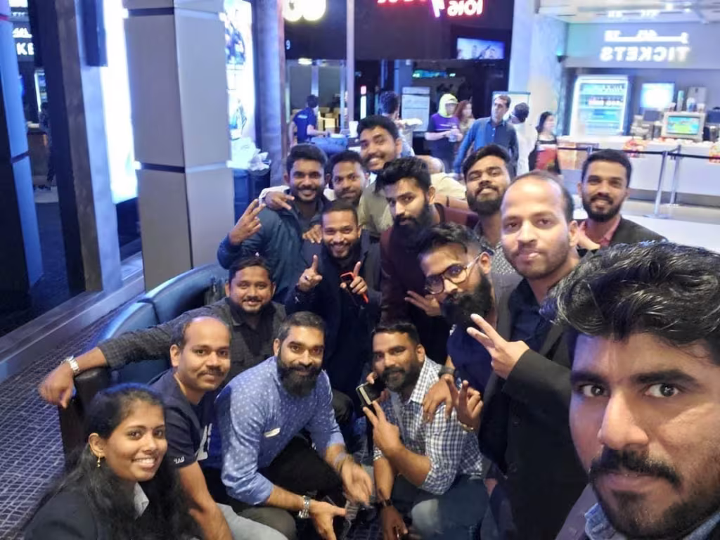 Gireesh Pushparajan with his team 