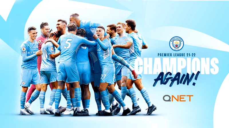 Manchester City poster celebrating win - Champions again