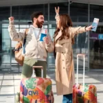 Couple excited to escape winter season by going on a budget-friendly package holiday, which they booked through a QVI holiday membership product called QVI Vacay