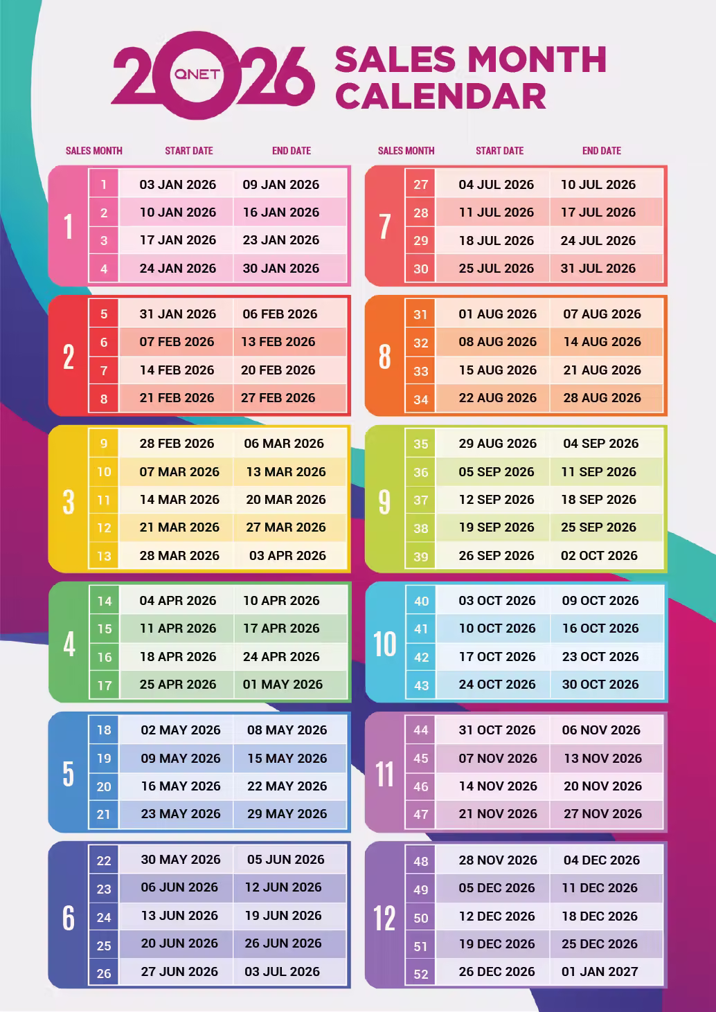 QNET Sales Calendar