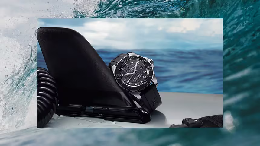 Wave Rider surf watch on top of a surf board in the water