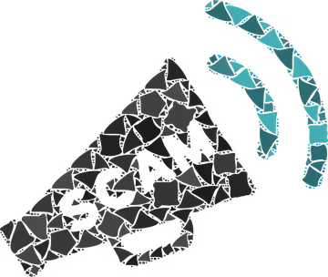 megaphone with scam written on it qnet scam notice